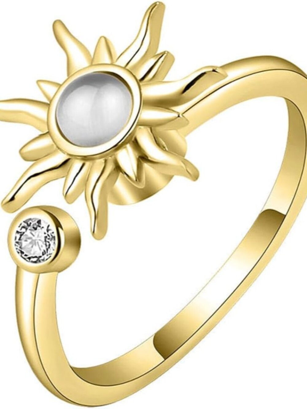 Sun Spinner Fidget Finger Rings For Women Anti Stress Anxiety Rings Sunflower Ad